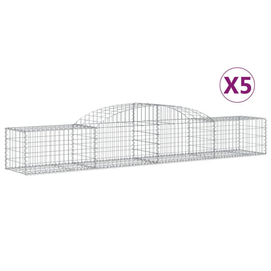 Cestas De Gaviones 5 Uds Forma De Arco Hierro 300x50x40/60 Cm_0