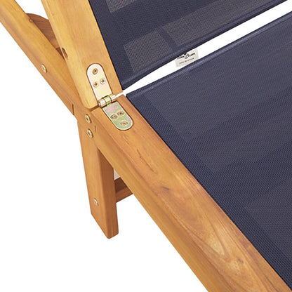 Tumbona Con Mesa Madera Maciza De Acacia Y Textileno Azul / Vetonek_5