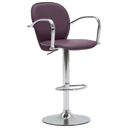 Taburetes Cocina Con Reposabrazos 2 Uds Cuero Sintético Morado_1
