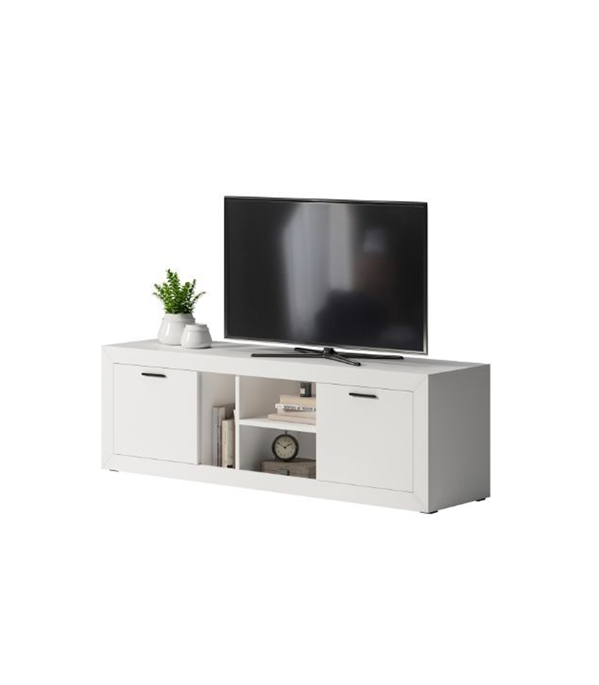 Mueble Para Televisión 2 Puertas 3 Huecos Modelo Soul Acabado Blanco, 170cm(ancho) 51cm(alto) 40cm(fondo)._0