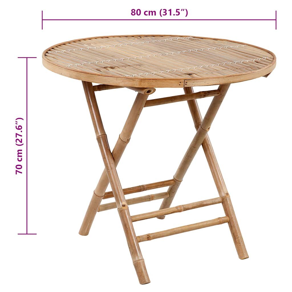 Vidaxl Set De Comedor Exterior Plegable 5 Piezas Con Cojines Bambú_2