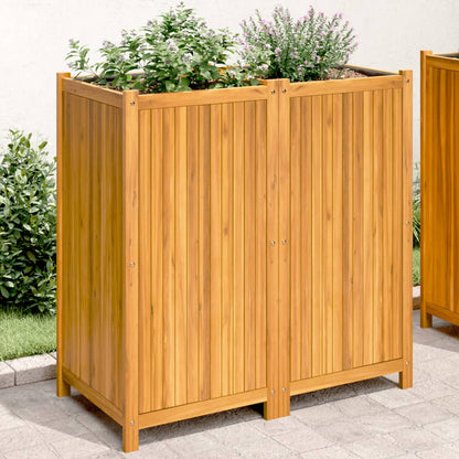 Jardinera Con Forro Madera Maciza De Acacia 100x50x100 Cm_1
