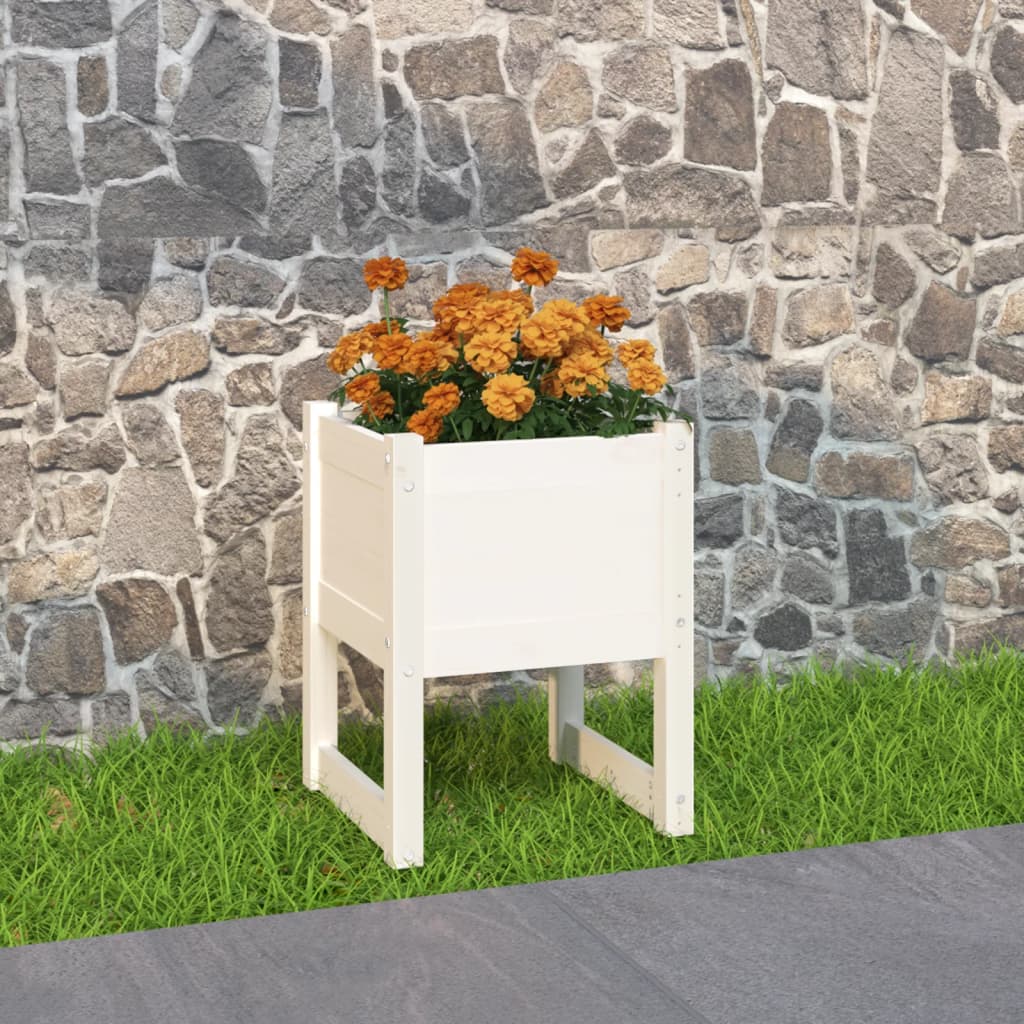 Jardinera Madera Maciza De Pino Blanco 40x40x52,5 Cm_1