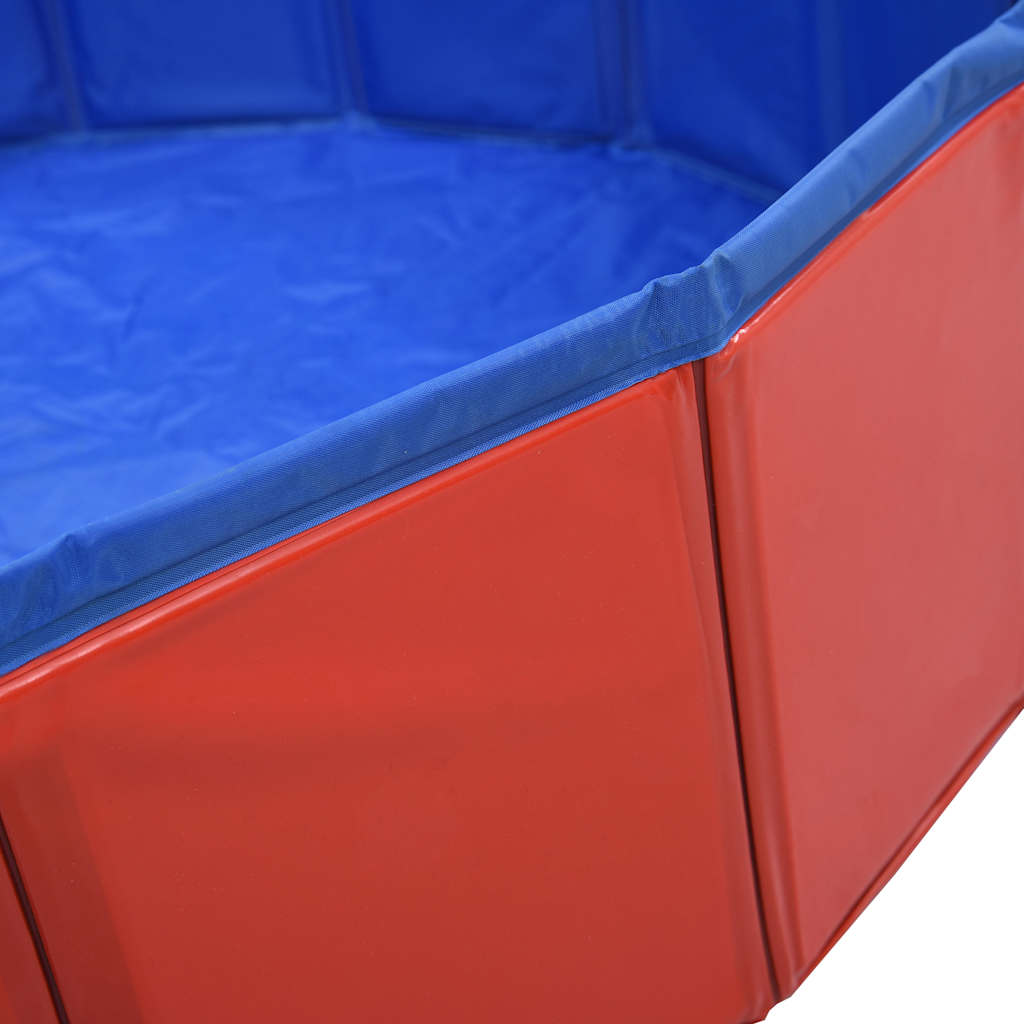 Piscina Para Perros Plegable Pvc Rojo 160x30 Cm_5