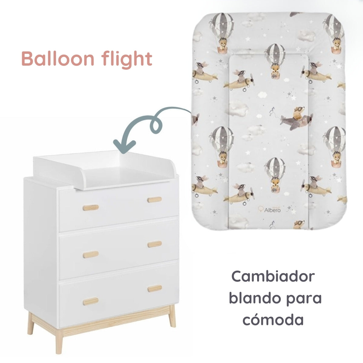 Cotton Color Cambiador Blando Para Comoda 70x50 Albero Mio GRIS| Higiene Rápida Y Cambios Sin Complicaciones_2