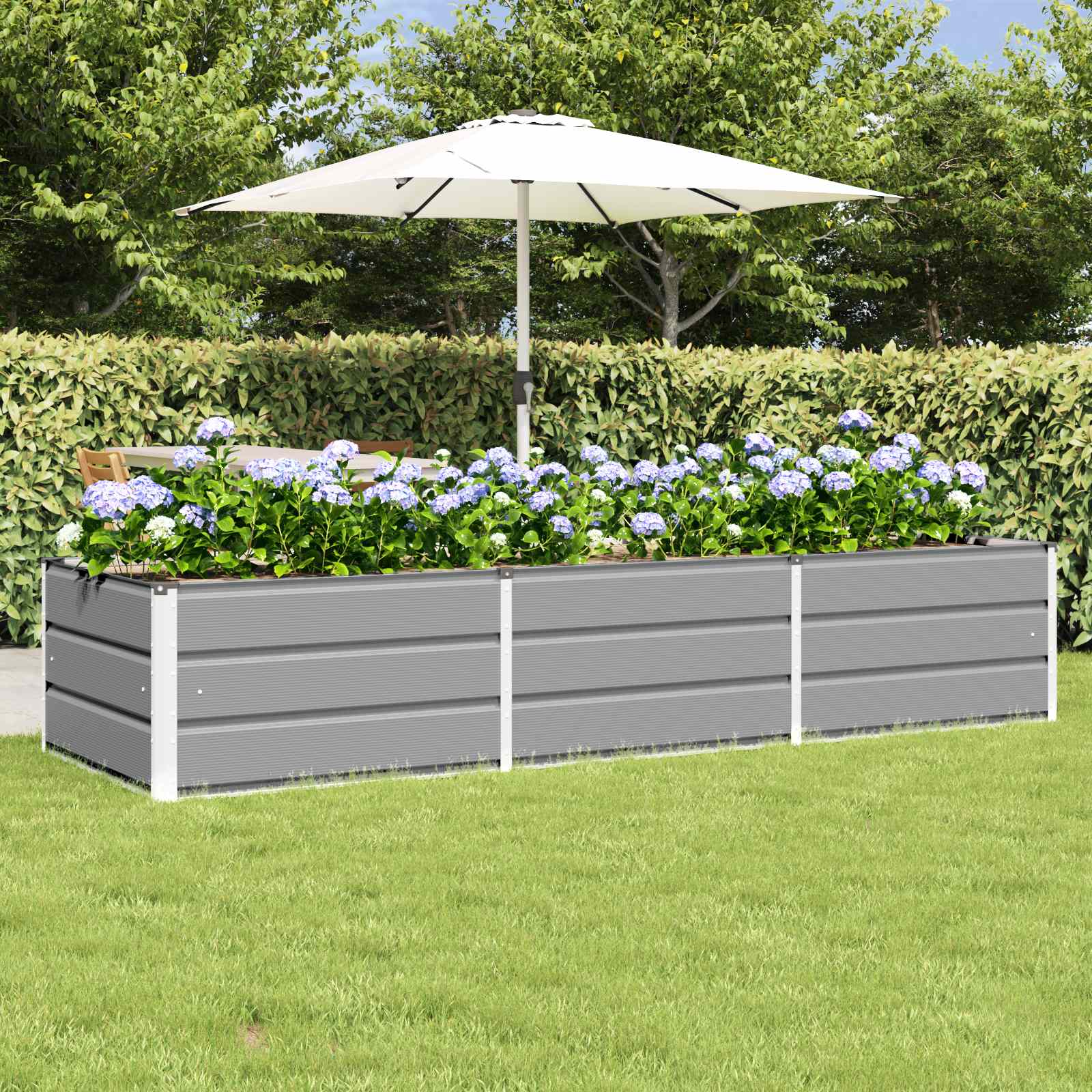 Jardinera Gris Claro 240 X 80 X 45 Cm Acero_1