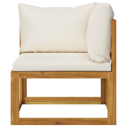 Vidaxl Muebles De Jardín 6 Pzas Cojines Crema Madera Maciza De Acacia_4