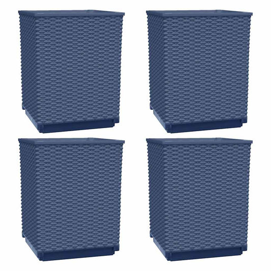 Jardineras 4 Uds Polipropileno Azul Gris 30x30x37 Cm_0