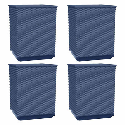 Jardineras 4 Uds Polipropileno Azul Gris 30x30x37 Cm_0