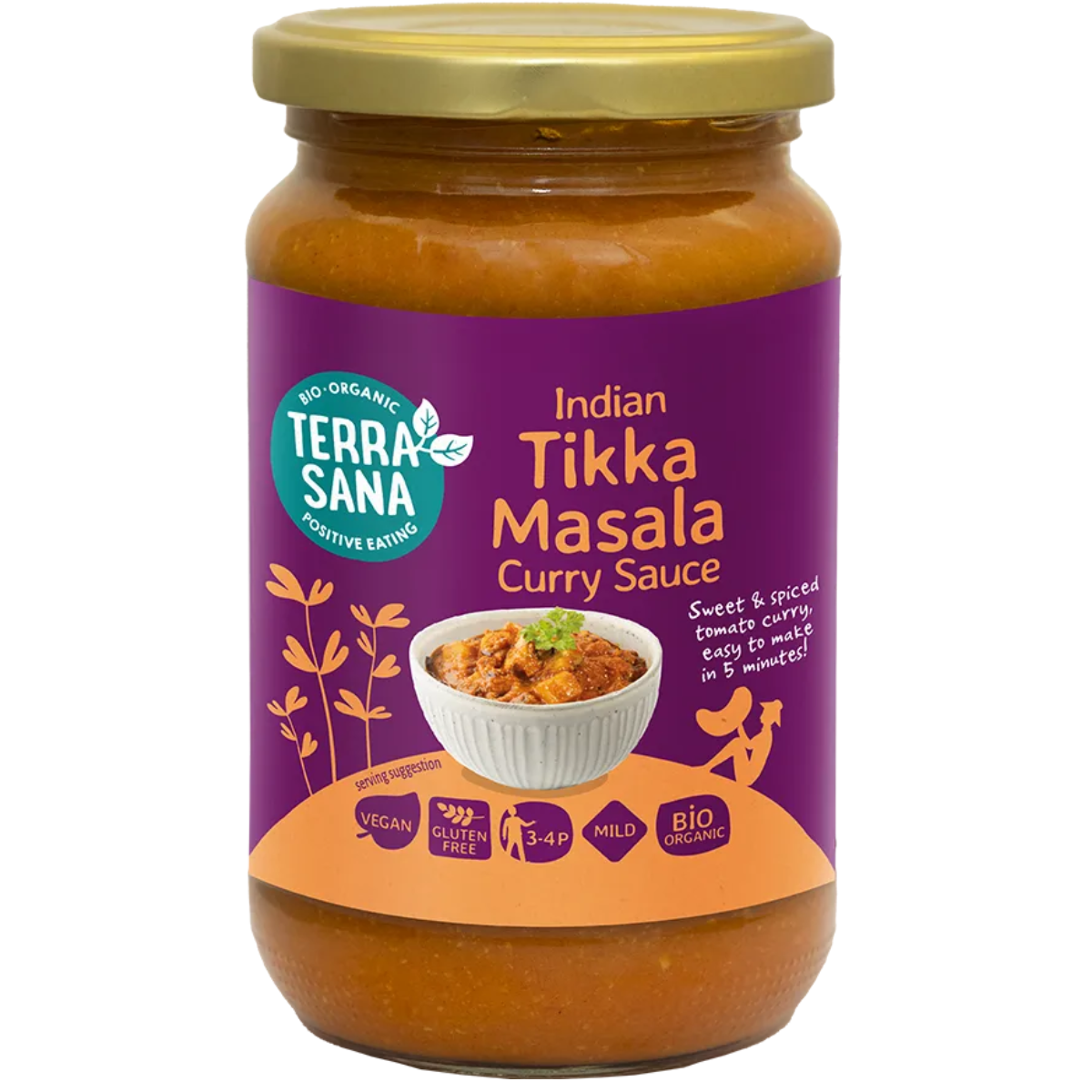 Molho de caril indiano Terrasana tikka masala 350 g