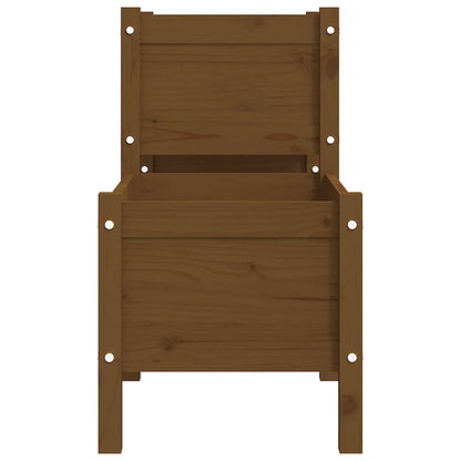 Jardinera De Madera De Pino Maciza Marrón Miel 178,5x44x75 Cm_4