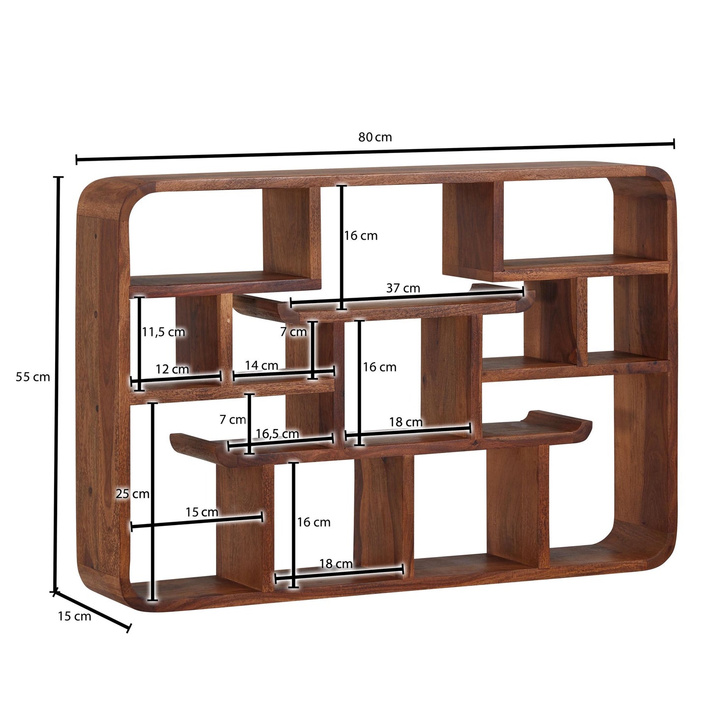 Estantería De Pared 80x55x15 Cm Madera Maciza De Sheesham_3