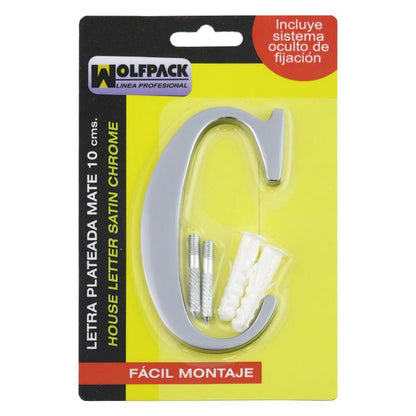 Letra Metal C Plateada Mate 10 Cm. Con Tornilleria Oculta (blister 1 Pieza)