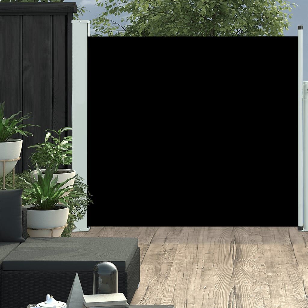 Vidaxl Toldo Lateral Retráctil De Jardín Negro 170x300 Cm_1