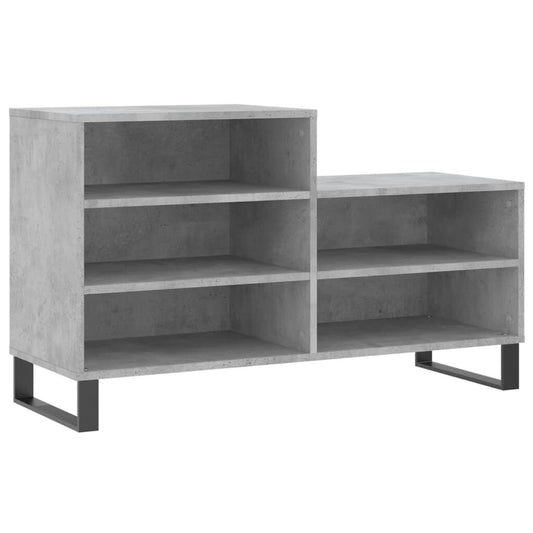 Vidaxl Mueble Zapatero Madera Contrachapada Gris Hormigón 102x36x60 Cm_0