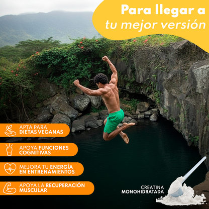 Creatina Monohidrato En Polvo 306g (102 Dosis) - Creatina Pura Sabor Tropical - Suplemento Deportivo Para Masa Muscular_2