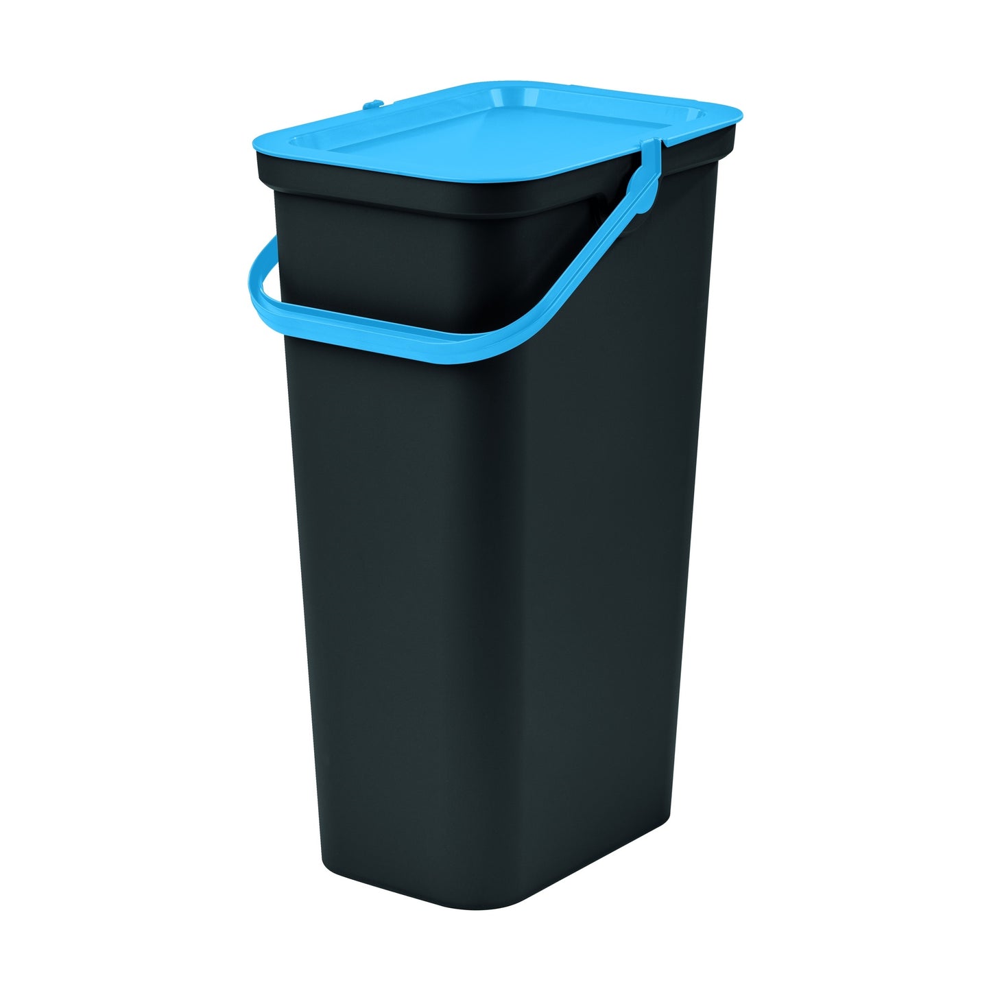 Papelera moda 40l Con Asa (cubo Negro-tapa Sapphir)_0