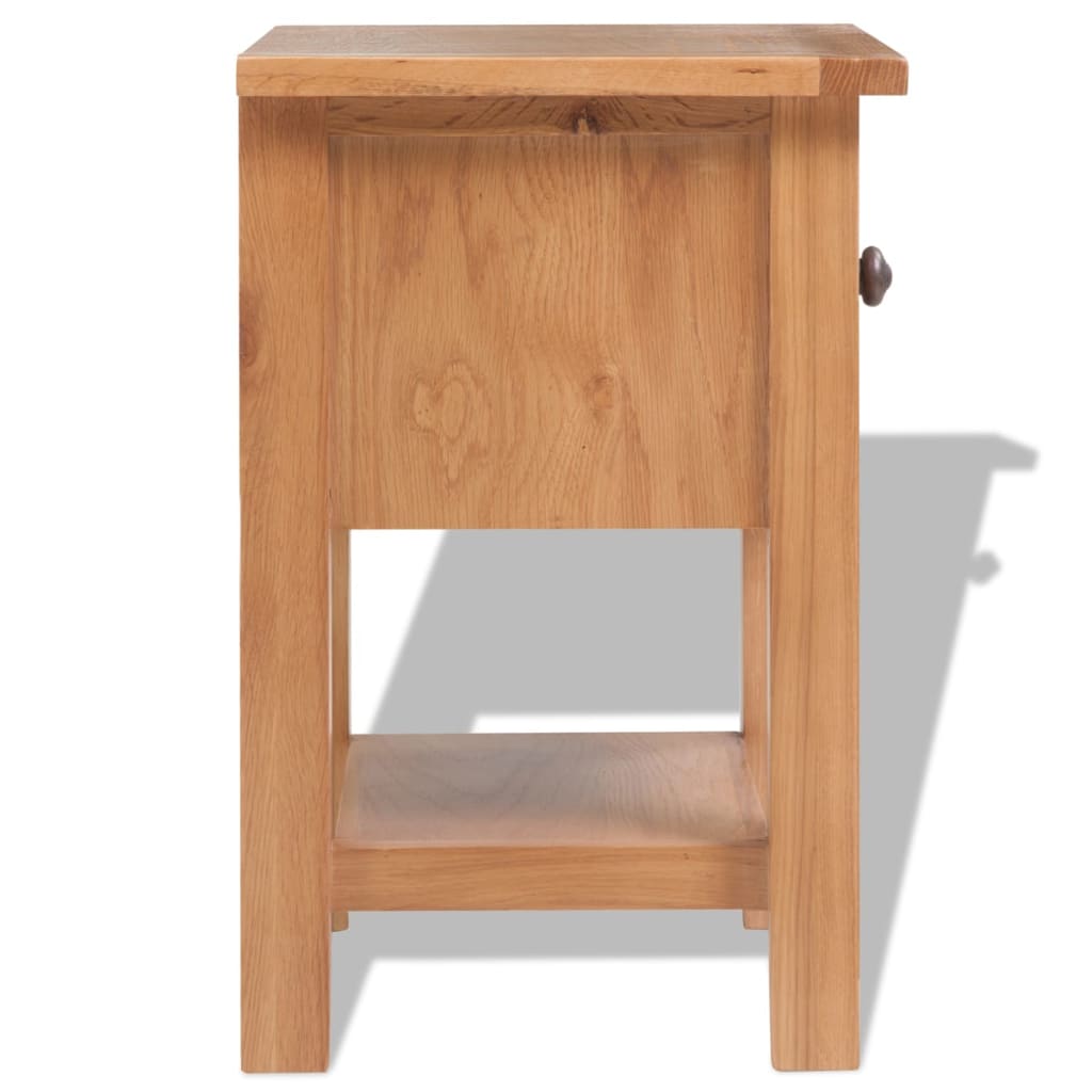 Mesitas De Noche 2 Unidades Madera Maciza De Roble 36x30x47 Cm_3