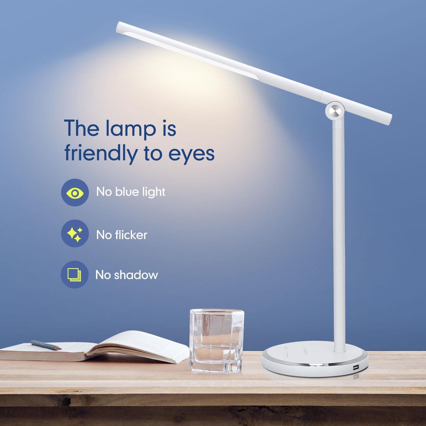 LED Flexo 8W Branco 8W toque e regulação contínua com carregador USB