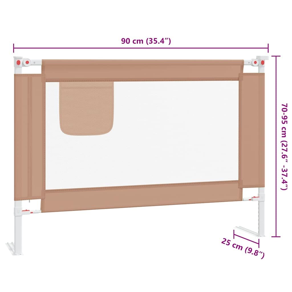 Vidaxl Barandilla De Seguridad Cama De Niño Tela Gris Taupe 90x25 Cm_2