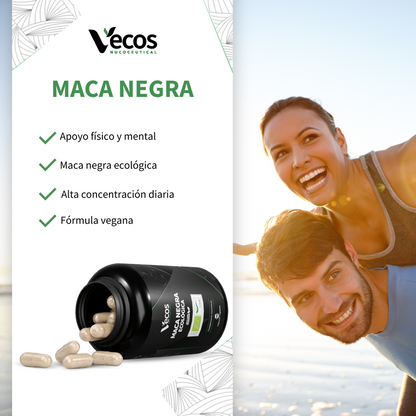 Maca Negra Ecológica 2250 Mg Vecos 240 Cápsulas | Energía, Resistencia Y Vitalidad Sexual | Raíz Andina 100% Ecológica_2
