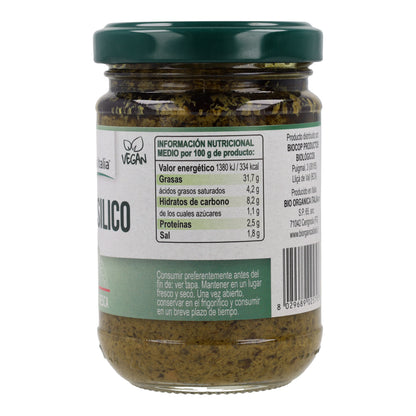 Pesto Basilico Verde de Albahaca Vegano Bio Organica Italia 140 gr