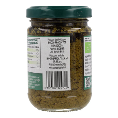 Pesto Basilico Verde de Albahaca Vegano Bio Organica Italia 140 gr
