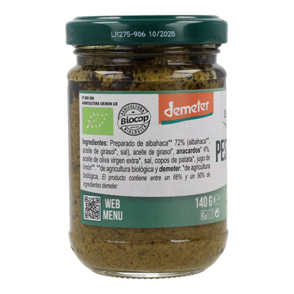 Pesto Basilico Verde de Albahaca Vegano Bio Organica Italia 140 gr