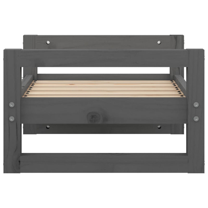 Vidaxl Cama Para Perros Madera Maciza De Pino Gris 55,5x45,5x28 Cm_5
