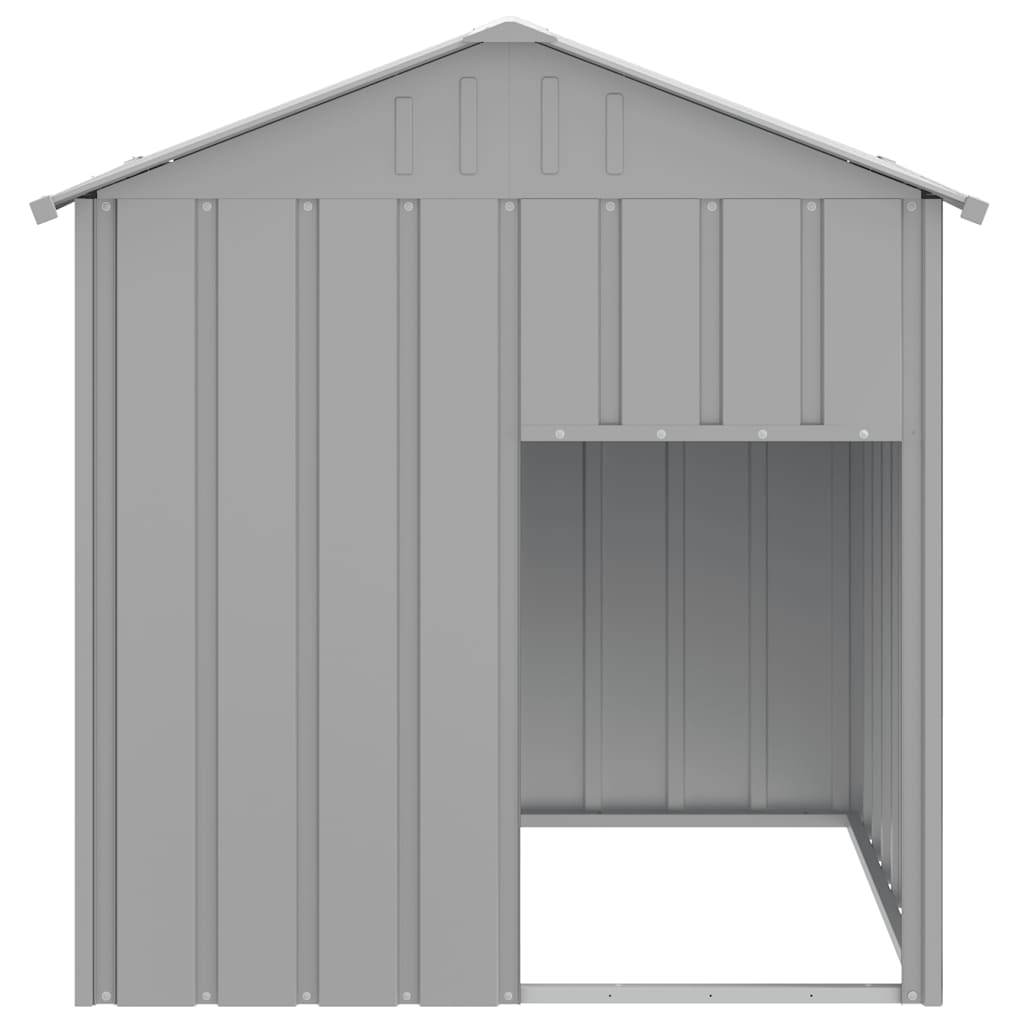 Caseta Perros Tejado Acero Galvanizado Gris Claro 117x103x123cm_2