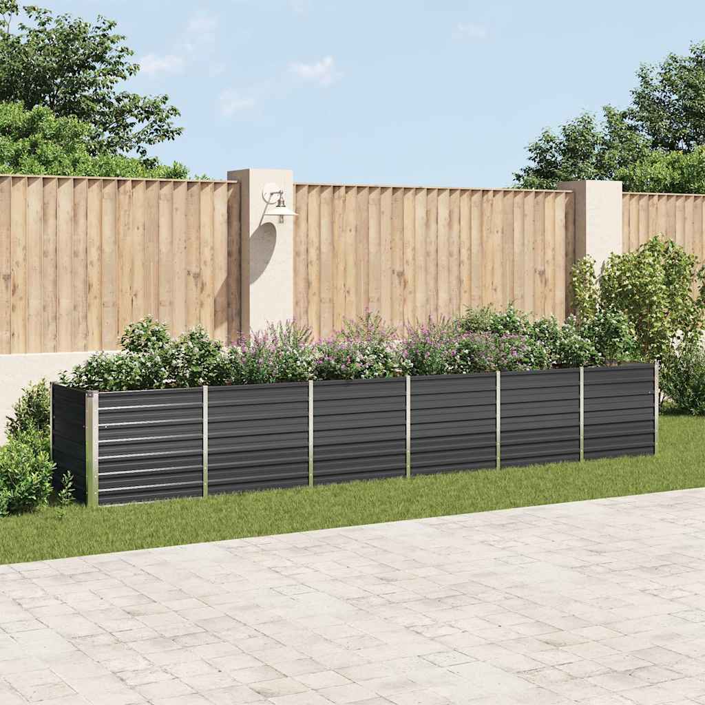 Arriate De Jardín De Acero Galvanizado Antracita 480x80x77 Cm_1