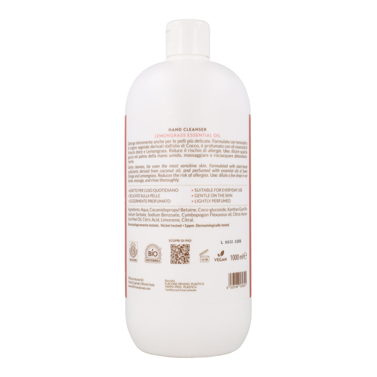 Jabón de manos líquido Natù Officina Natuare 1 L