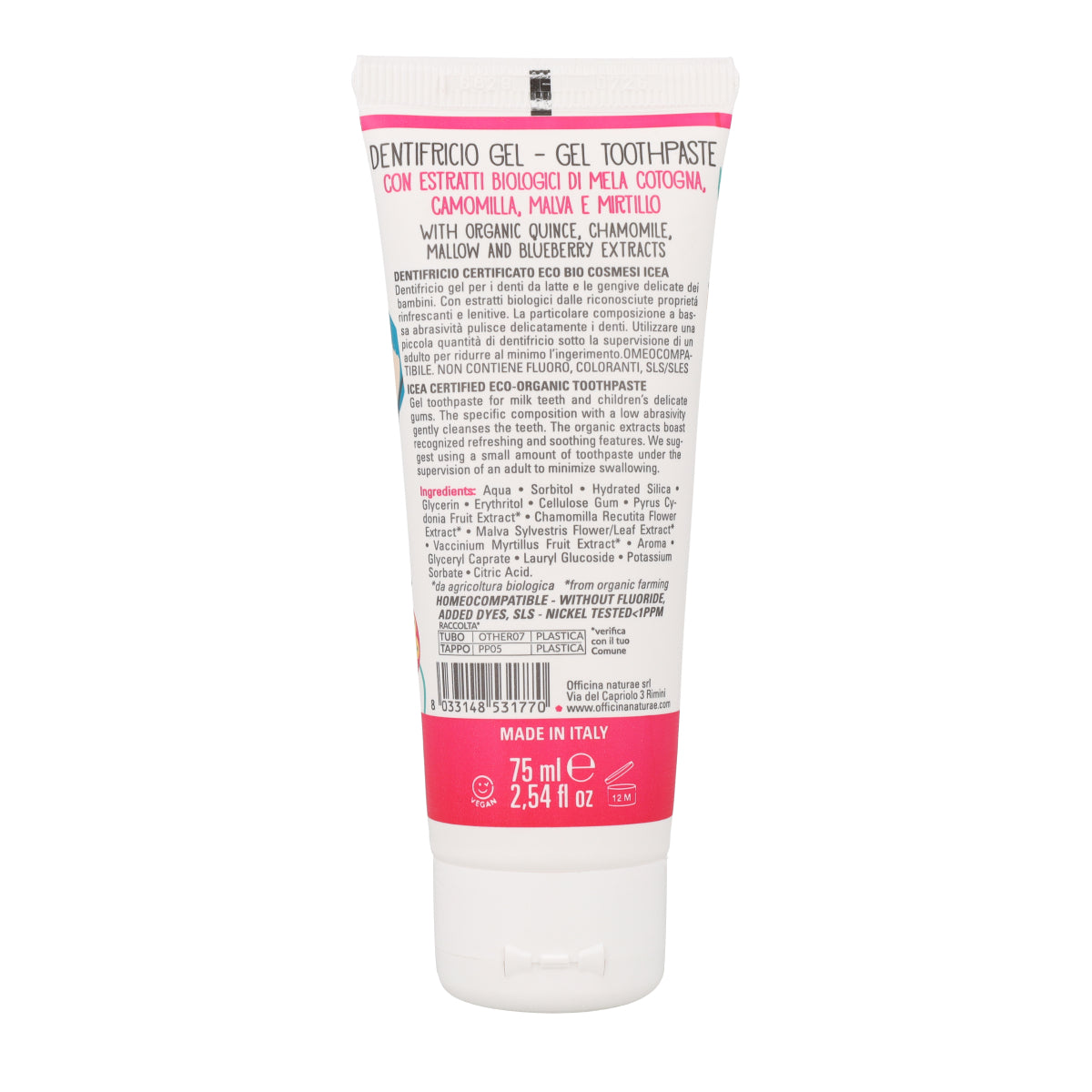 Pasta de dientes Kids Officina Naturae sabor Fresa 75 ml