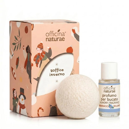Bola de secado de lana reciclada + perfume para ropa Linen Hugs Officina Naturae 20 ml