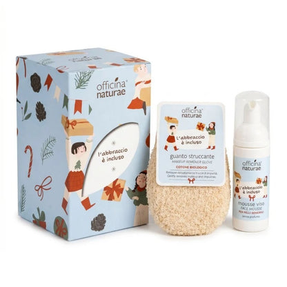 Mousse facial para piel sensible + guante limpiador facial de algodón orgánico Officina Naturae 50 ml