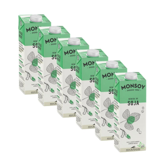 Embalagem de 6 bebidas de soja orgânicas Monsoy, 1L