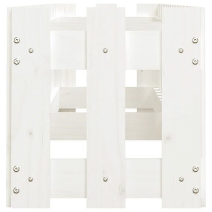 Arriate Elevado Jardín Con Valla Madera Pino Blanco 200x30x30cm_5
