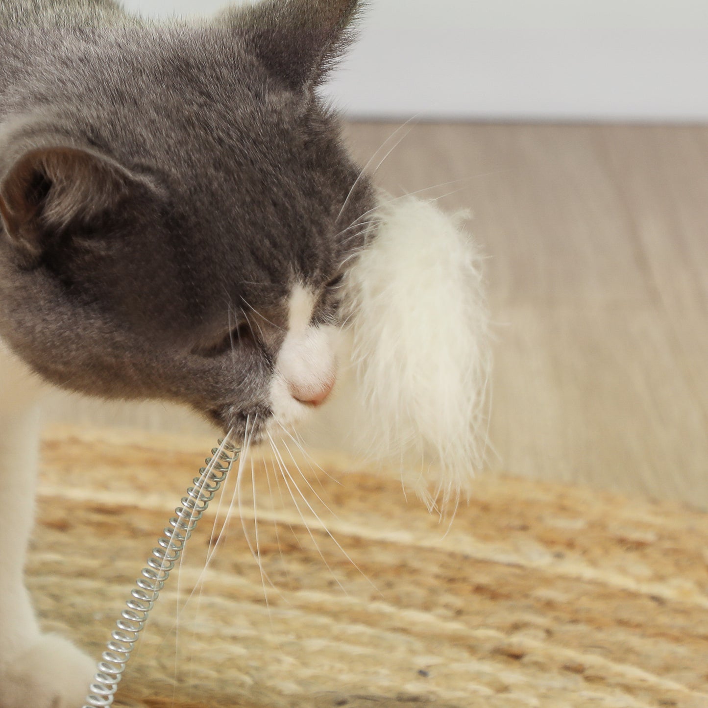 Pawhut Poste Rascador Para Gatos 49 Cm Con Carril Giratorio Con Bolas Roble_4