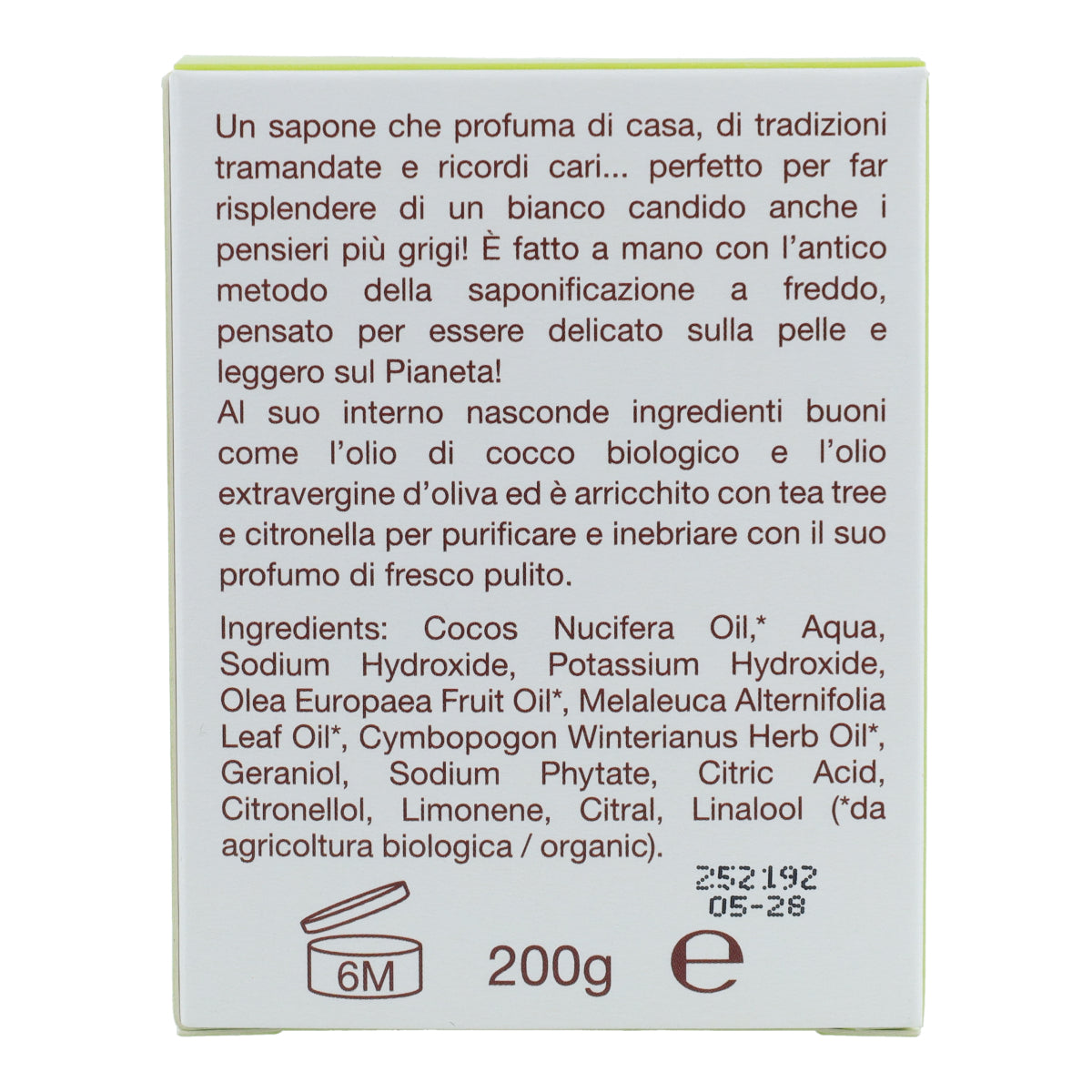 Jabón para Ropa Orgánico de Marsella LaSaponaria 200 g