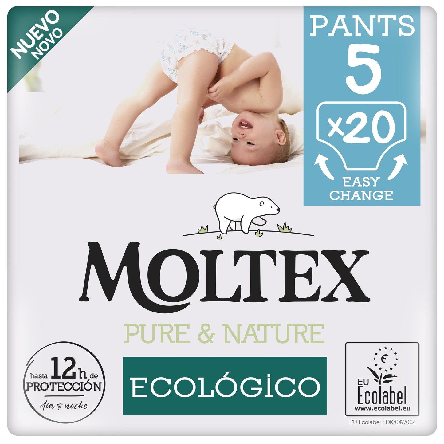 Calças Moltex Pure &amp; Nature T5 (9-14 kg), 20 unidades