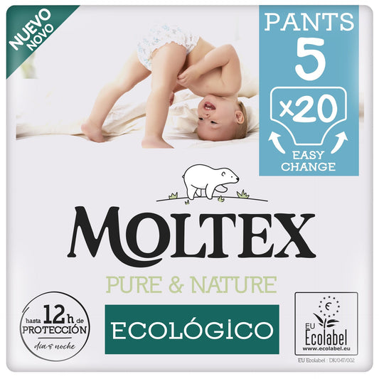 Calças Moltex Pure &amp; Nature T5 (9-14 kg), 20 unidades