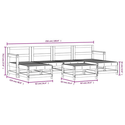 Vidaxl Juego De Muebles De Jardín 7 Piezas Madera Maciza De Pino Negro_2