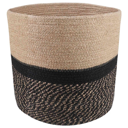 Set De Macetas De Planta 2 Uds. Natural Y Negro Ø 28 X 28 Cm_2
