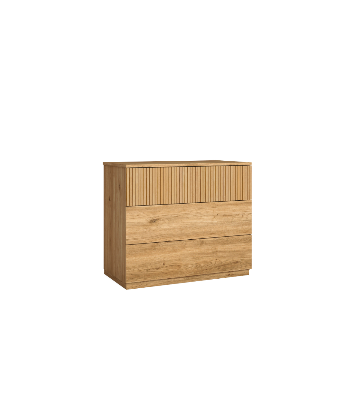Cómoda Para Dormitorio Modelo Rayan 3 Cajones Acabado Natural, 100cm(ancho) 68.6cm(alto)_0