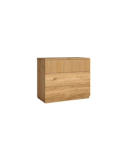 Cómoda Para Dormitorio Modelo Rayan 3 Cajones Acabado Natural, 100cm(ancho) 68.6cm(alto)_0