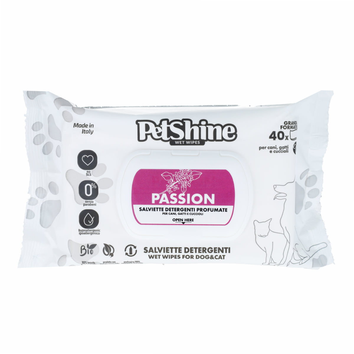 Porrini Toallitas Higiene Perro/Gato, Pasión, 40 uds