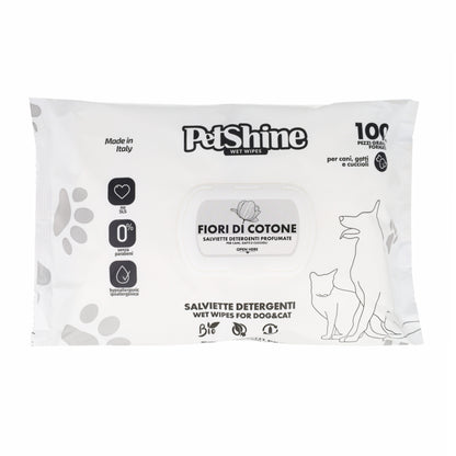 Toallitas Higiene Perro y Gato Flores y Algodón Porrini 100 uds