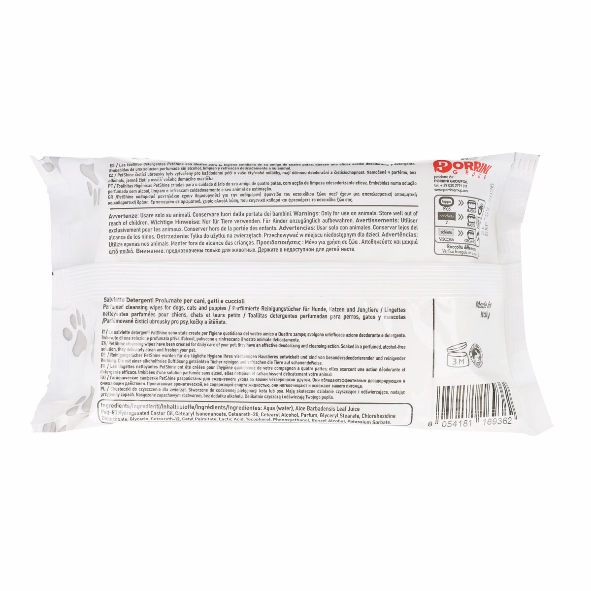 Toallitas Higiene Perro y Gato Jojoba y Avena Porrini 40 uds