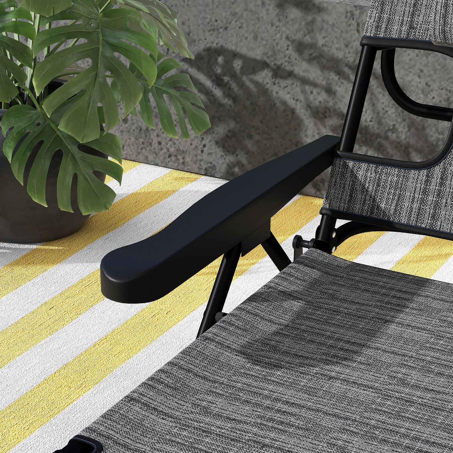 Outsunny 2 Tumbonas Plegables Con Respaldo Ajustable 194x72x31 Cm Gris_4