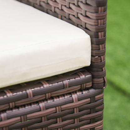 Outsunny Conjunto De Ratán 1 Mesa 2 Sillas Para Jardín Exterior Patio Terraza_4